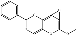 2-Methoxy-6-phenyloxireno[4,5]pyrano[3,2-d][1,3]dioxin 구조식 이미지
