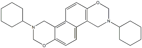 2,3,4,8,9,10-Hexahydro-3,9-dicyclohexylnaphtho[1,2-e:5,6-e']bis[1,3]oxazine 구조식 이미지