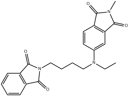 4-{N-Ethyl-N-[4-(N-phthalimido)butyl]amino}-N-methylphthalim 구조식 이미지