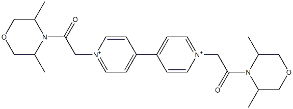 모르팜콰트(ISO)1,1'-비스(3,5-디메틸모르폴리노카르보닐메틸)-4,4'-비피리딜륨이온 구조식 이미지
