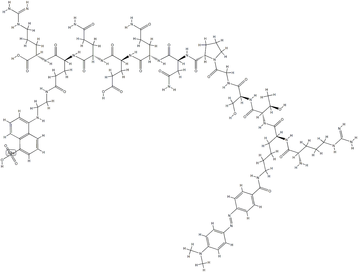 H-Arg-Lys(DABCYL)-Thr-Ser-Gly-Pro-Asn-Gln-Glu-Gln-Glu(EDANS)-Arg-OH 구조식 이미지