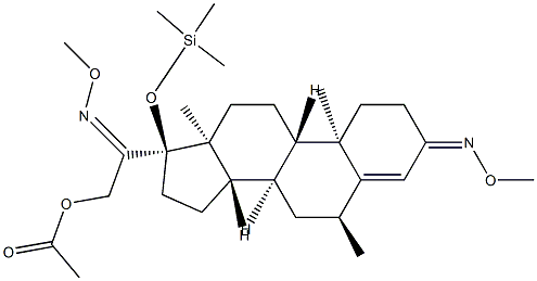 21-Acetoxy-6α-methyl-17-[(trimethylsilyl)oxy]pregn-4-ene-3,20-dione bis(O-methyl oxime) Structure