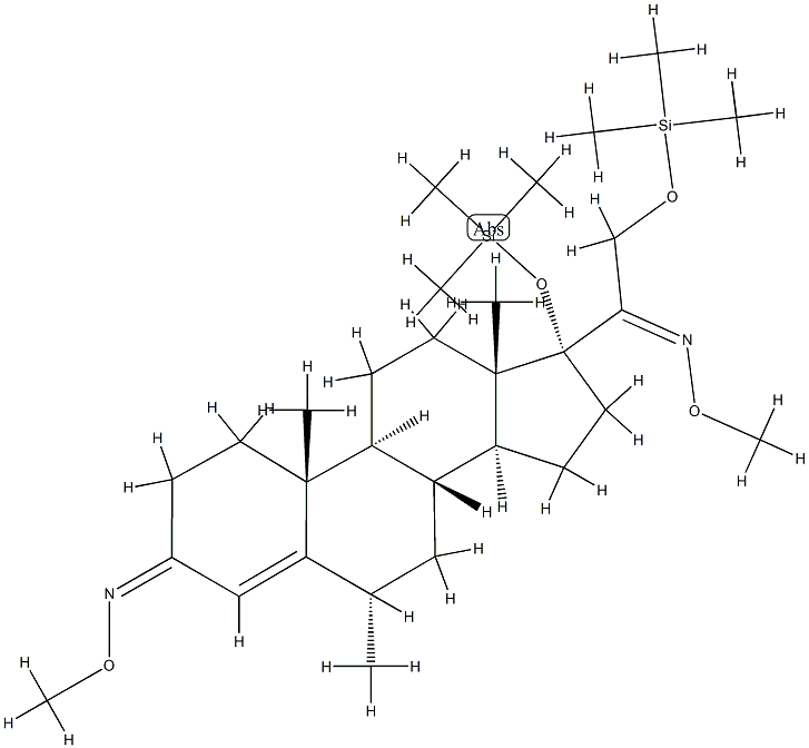 6α-Methyl-17,21-bis[(trimethylsilyl)oxy]pregn-4-ene-3,20-dione bis(O-methyl oxime) Structure