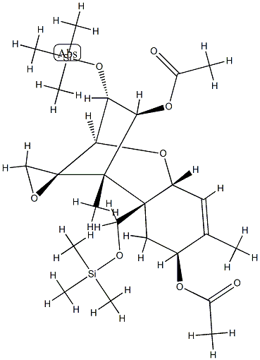 12,13-Epoxy-3α,15-bis[(trimethylsilyl)oxy]trichothec-9-ene-4β,8α-diol diacetate 구조식 이미지