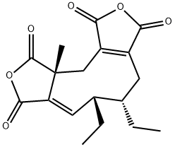 (5S,6S,7E,10aR)-5,6-Diethyl-5,6,10a,11-tetrahydro-10a-methyl-1H-cyclonona[1,2-c:4,5-c']difuran-1,3,8,10(4H)-tetrone Structure