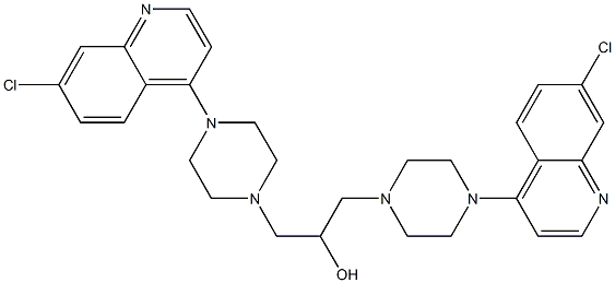 4-(7-Chloro-4-quinolinyl)-α-[4-(7-chloro-4-quinolinyl)-1-piperazinyl]-1-piperazinemethanol 구조식 이미지