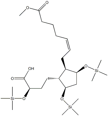 (1R,αR)-2β-[(Z)-7-Methoxy-7-oxo-2-heptenyl]-3β,5β,α-tris[(trimethylsilyl)oxy]cyclopentane-1α-butyric acid 구조식 이미지