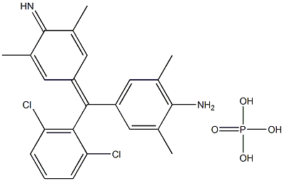 4-[(2,6-dichlorophenyl)(4-imino-3,5-dimethylcyclohexa-2,5-dien-1-ylidene)methyl]-2,6-xylidine phosphate (1:1) Structure