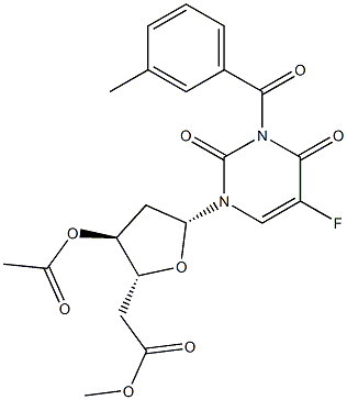 2'-deoxy-3',5'-di-O-acetyl-5-fluoro-3-(3-methylbenzoyl)uridine 구조식 이미지