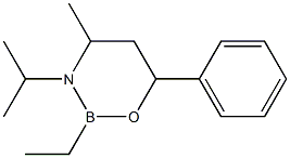 2-Ethyl-3,4,5,6-tetrahydro-4-methyl-3-isopropyl-6-phenyl-2H-1,3,2-oxazaborine 구조식 이미지