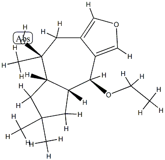 4β-Ethoxy-4,4aβ,5,6,7,7aβ,8,9-octahydro-6,6,8-trimethylazuleno[5,6-c]furan-8β-ol 구조식 이미지