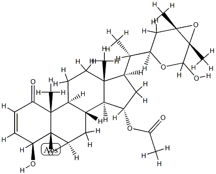 (22R,24S,25S)-15α-Acetoxy-5β,6β:22,26:24,25-triepoxy-4β,26-dihydroxyergost-2-en-1-one Structure