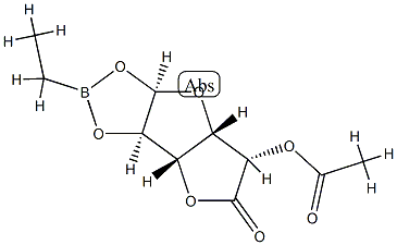 1-O,2-O-(Ethylboranediyl)-5-O-acetyl-α-D-glucofuranuronic acid γ-lactone Structure