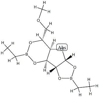 1-O,2-O:3-O,5-O-Bis(ethylboranediyl)-6-O-methyl-α-D-glucofuranose 구조식 이미지