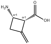 Cyclobutanecarboxylic acid, 2-amino-4-methylene-, (1R,2S)-rel- (9CI) Structure