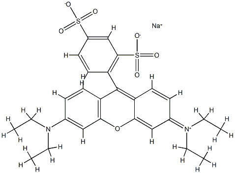 Ammonium, (6-(diethylamino)-9-(2,4-disulfophenyl)-3H-xanthen-3-ylidene)diethyl-, hydroxide, inner salt, sodium salt Structure