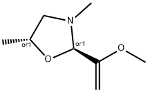 옥사졸리딘,2-(1-메톡시에테닐)-3,5-디메틸-,(2R,5R)-rel-(9CI) 구조식 이미지