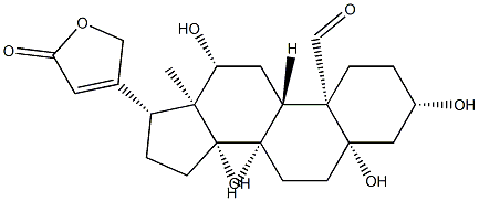 3β,5,12β,14-Tetrahydroxy-19-oxo-5β-card-20(22)-enolide 구조식 이미지