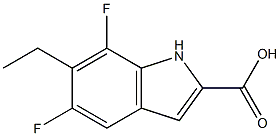 1H-Indole-2-carboxylicacid,6-ethyl-5,7-difluoro-(9CI) Structure