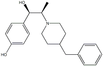 (1S*,2S*)-threo-2-(4-Benzylpiperidino)-1-(4-hydroxyphenyl)-1-propanolhemitartrate 구조식 이미지