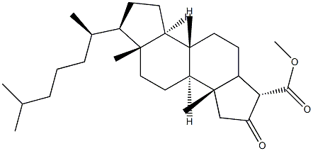 2-옥소-A-노르콜레스탄-3α-카르복실산메틸에스테르 구조식 이미지