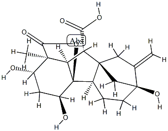 2β,4α,4aα,7-Tetrahydroxy-1β-methyl-8-methylenegibbane-1α,10β-dicarboxylic acid 1,4a-lactone 구조식 이미지