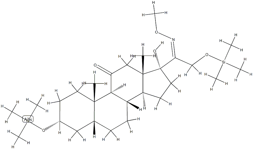 17-Hydroxy-20-(methoxyimino)-3α,21-bis[(trimethylsilyl)oxy]-5β-pregnan-11-one 구조식 이미지