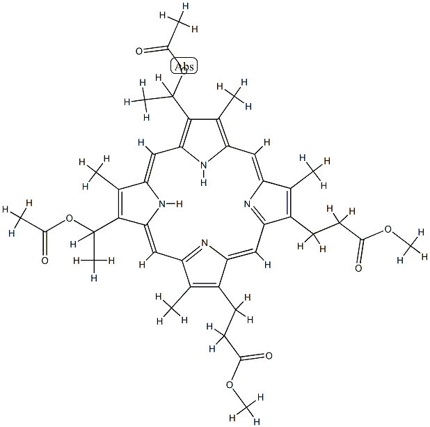 2,4-diacetylhematoporphyrin dimethyl ester Structure