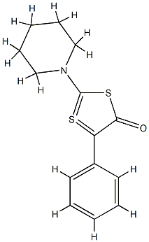 5-Phenyl-2-(1-piperidinyl)-1,3-dithiol-1-ium-4-olate 구조식 이미지