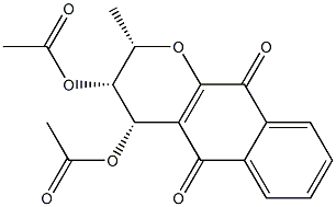 (2S)-3β,4β-Dihydroxy-3,4-dihydro-2β-methyl-2H-naphtho[2,3-b]pyran-5,10-dione diacetate 구조식 이미지