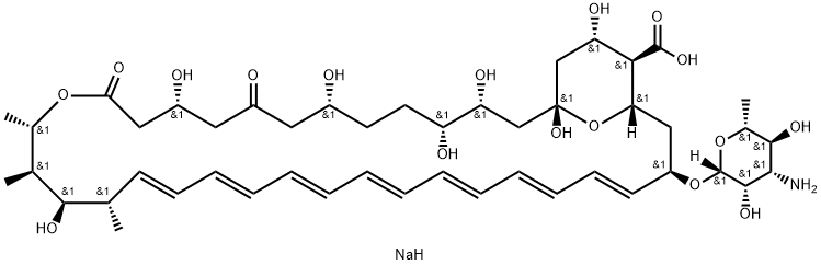 sodium (19E,21E,23E,25E,27E,29E,31E)-33-(4-amino-3,5-dihydroxy-6-methy l-oxan-2-yl)oxy-1,3,4,7,11,17,37-heptahydroxy-15,16,18-trimethyl-9,13- dioxo-14,39-dioxabicyclo[33.3.1]nonatriaconta-19,21,23,25,27,29,31-hep taene-36-carboxylate Structure