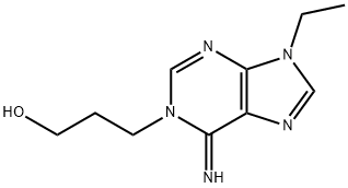 1H-Purine-1-propanol,9-ethyl-6,9-dihydro-6-imino-(9CI) 구조식 이미지