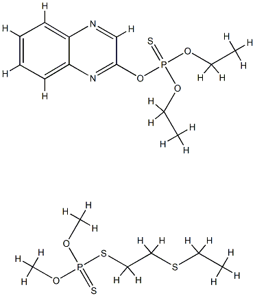 포스포로티오산,O,O-디에틸O-2-퀴녹살리닐에스테르,혼합물.S-(2-(에틸티오)에틸)O,O-디메틸포스포로디티오에이트포함 구조식 이미지