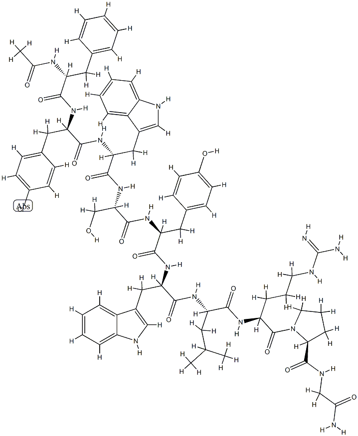LHRH,Ac-디하이드로-Phe(1)-디하이드로-4-Cl-Phe(2)-디하이드로-Trp(3,6)- 구조식 이미지