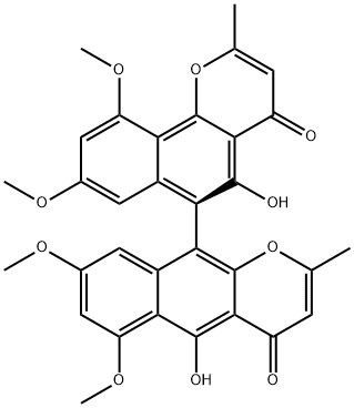 (aS)-5-Hydroxy-6-(5-hydroxy-6,8-dimethoxy-2-methyl-4-oxo-4H-naphtho[2,3-b]pyran-10-yl)-8,10-dimethoxy-2-methyl-4H-naphtho[1,2-b]pyran-4-one Structure