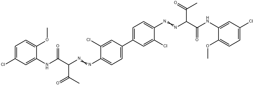 4,4'-Bis[acetoaceto(2-methoxy-5-chloroanilid)-2-ylazo]-3,3'-dichlorobiphenyl Structure