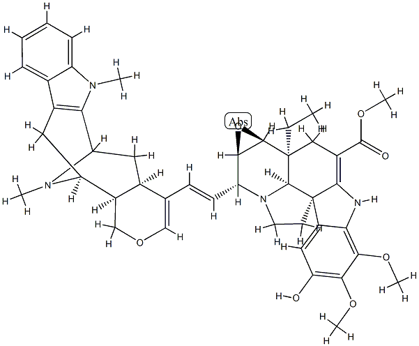 (5α,12S,19α)-2,3-Didehydro-8α-[(18E)-18,19-didehydroalstphyllan-18-yl]-6β,7β-epoxy-15-hydroxy-16,17-dimethoxyaspidospermidine-3-carboxylic acid methyl ester 구조식 이미지