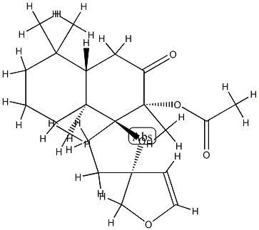 (5'S,3R)-2''β-Acetoxy-3',4',4''aα,5'',6'',7'',8'',8''a-octahydro-2'',5'',5'',8''aβ-tetramethyldispiro[furan-3(2H),2'(5'H)-furan-5',1''(2''H)-naphthalen]-3''(4''H)-one 구조식 이미지