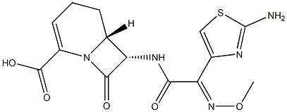 (6R)-7α-[[(2-Amino-4-thiazolyl)[(Z)-methoxyimino]acetyl]amino]-8-oxo-1-azabicyclo[4.2.0]oct-2-ene-2-carboxylic acid Structure