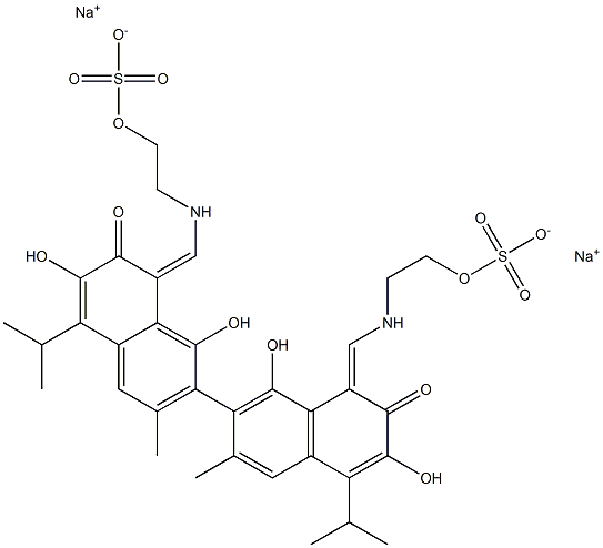 gossypol beta-aminoethyl sodium sulfate Structure