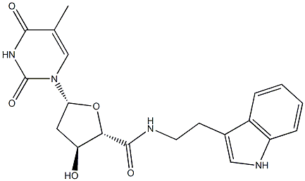 (5'-(tryptaminocarbonyl)-2'-deoxyribofuranosyl)thymine Structure