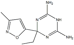 1,3,5-Triazine-2,4-diamine,6-ethyl-1,6-dihydro-6-(3-methyl-5-isoxazolyl)-(9CI) 구조식 이미지