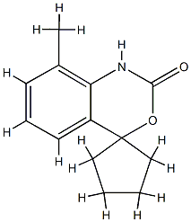 Spiro[4H-3,1-benzoxazine-4,1-cyclopentan]-2(1H)-one, 8-methyl- (9CI) Structure