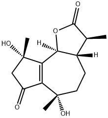 (3S)-3,3aβ,4,5,6,8,9,9bα-Octahydro-6α,9α-dihydroxy-3β,6,9-trimethylazuleno[4,5-b]furan-2,7-dione 구조식 이미지