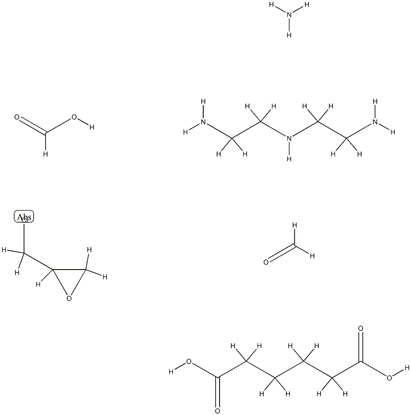 Hexanedioic acid, polymer with N-(2-aminoethyl)-1,2-ethanediamine, ammonia, (chloromethyl)oxirane, formaldehyde and formic acid Structure