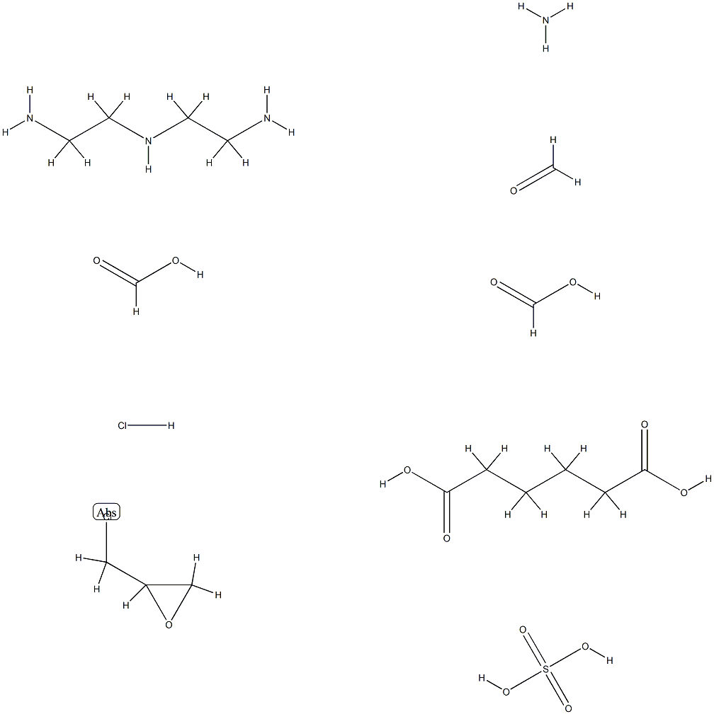 헥산디오산,N-(2-아미노에틸)-1,2-에탄디아민,암모니아,(클로로메틸)옥시란,포름알데히드및​​포름산과중합체,포름산염황산염 구조식 이미지