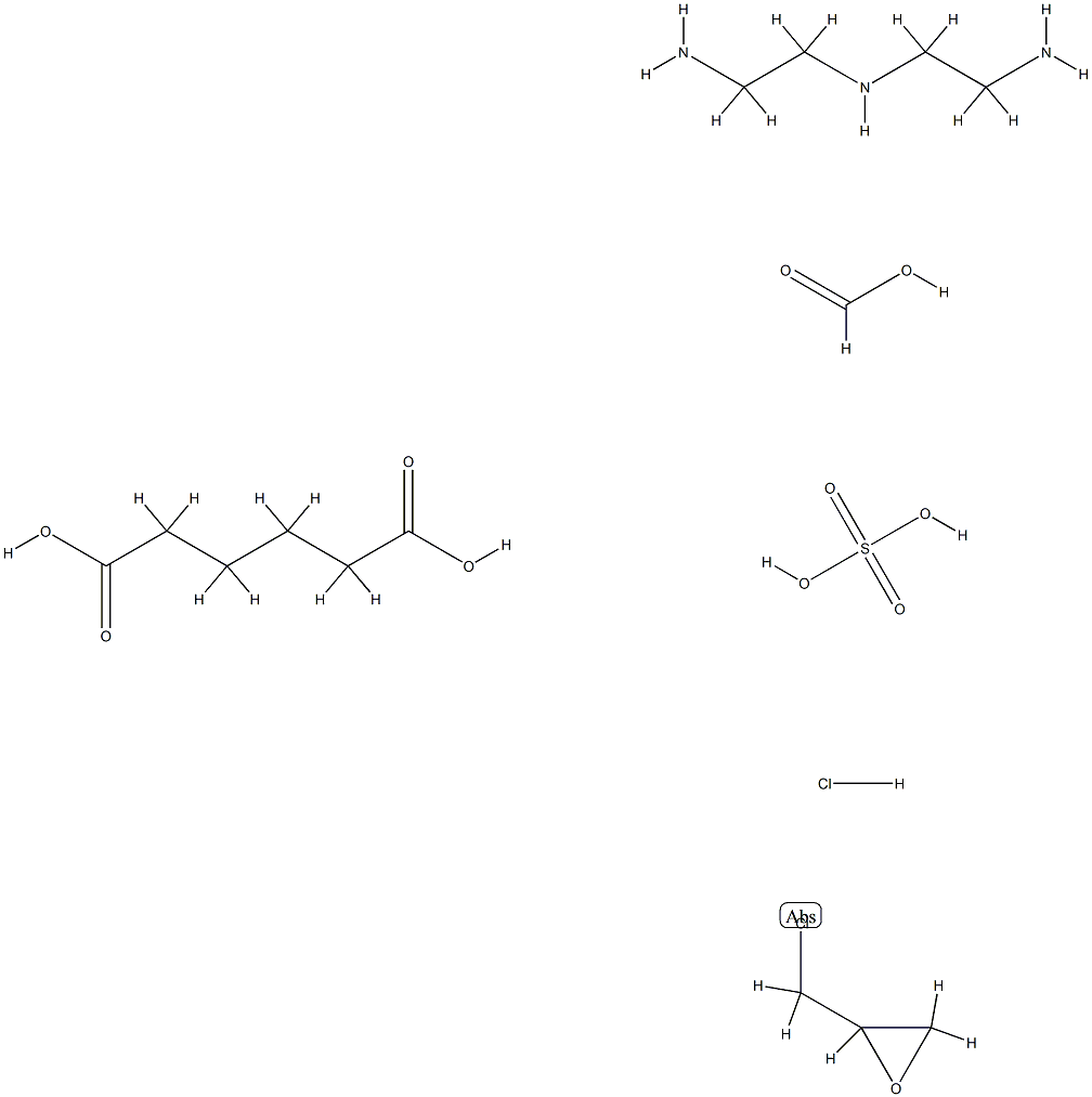 헥산디오산,N-(2-아미노에틸)-1,2-에탄디아민및(클로로메틸)옥시란중합체,포름산염황산염 구조식 이미지