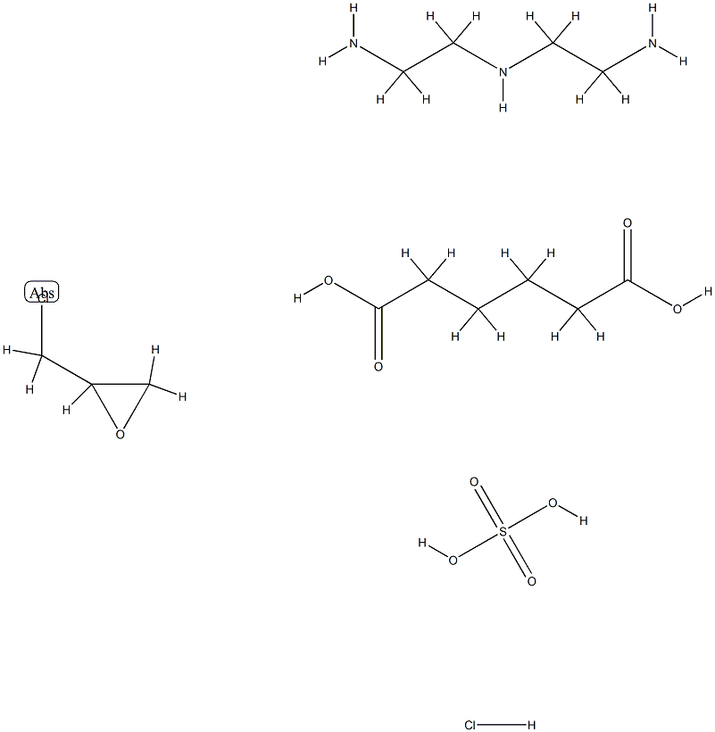 Hexanedioic acid, polymer with N-(2-aminoethyl)-1,2-ethanediamine and (chloromethyl)oxirane, hydrochloride sulfate Structure