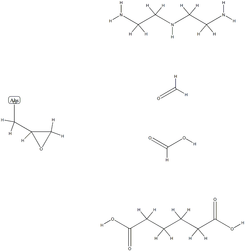 Hexanedioic acid, polymer with N-(2-aminoethyl)-1,2-ethanediamine, (chloromethyl)oxirane, formaldehyde and formic acid Structure