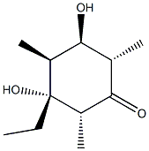 Cyclohexanone, 3-ethyl-3,5-dihydroxy-2,4,6-trimethyl-, (2R,3R,4S,5R,6S)-rel- (9CI) 구조식 이미지